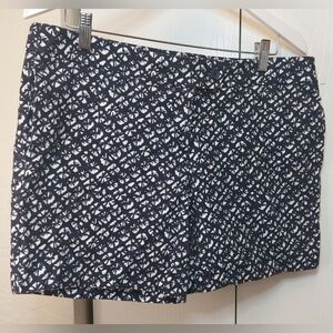 Cynthia Rowley Indigo White Printed Dress Shorts Size 14 Office Date Party Glam